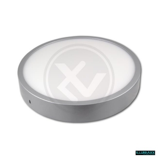 Stříbrný LED panel přisazený kruhový 24W, 230V, IP20, neutrální bílá