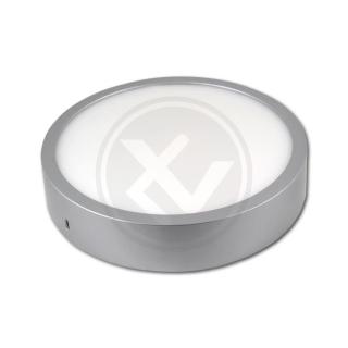 Stříbrný LED panel přisazený kruhový 18W, 230V, IP20, neutrální bílá