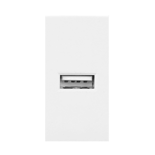 Výklopná elektrická vestavná zásuvka - MODULOVÝ SYSTÉM - modul 1xUSB nabíjecí bílý