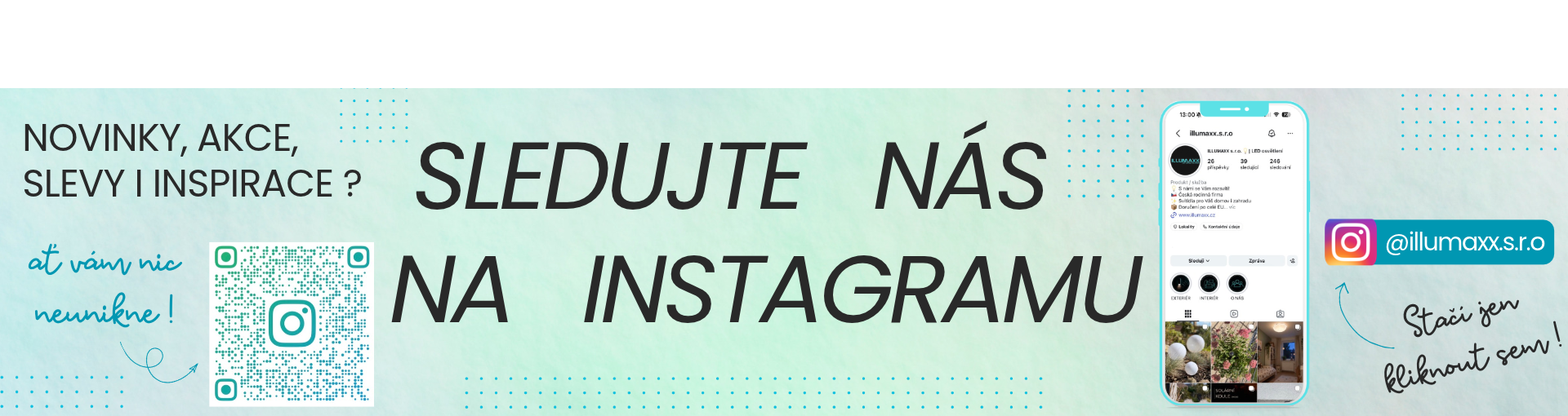 Banner pro sledování na instagramu